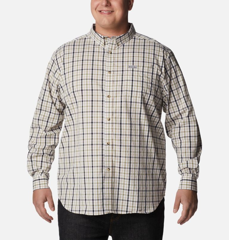 Men’s Rapid Rivers II Long Sleeve Shirt - Big, Color: Ancient Fossil Gingham, image 1