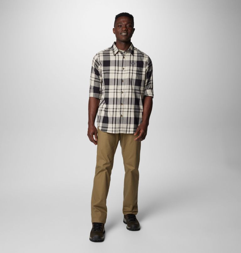 Men's Vapor Ridge III Long Sleeve Shirt, Color: Black Rivercrossing Plaid, image 3