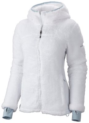 white fuzzy columbia jacket