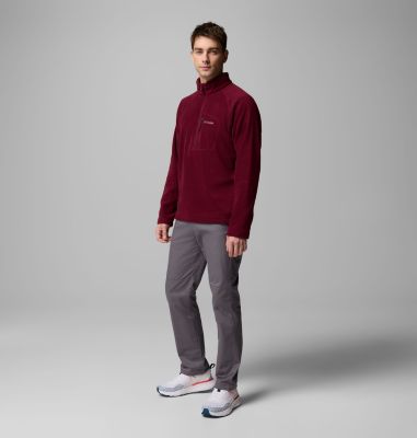 Men's Fast Trek III Half Zip Fleece Pullover, Color: Rich Wine, image 2