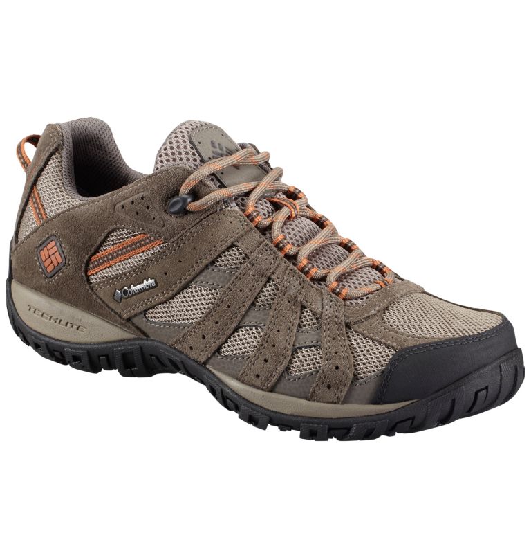 Men's Redmond Waterproof Low Hiking Shoe, Color: Pebble, Dark Ginger, image 1