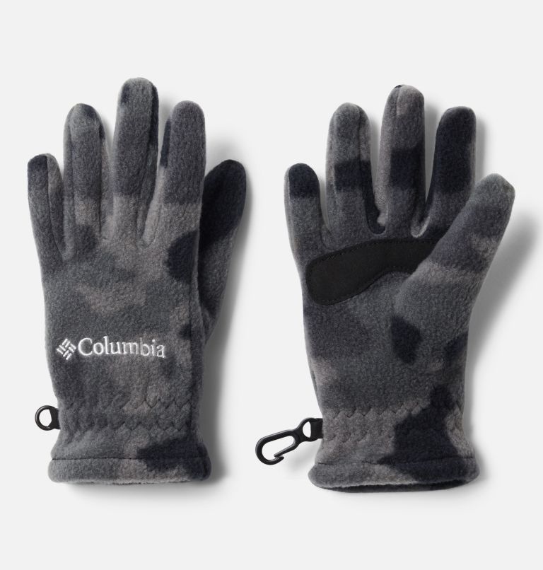 Kids' Fast Trek Fleece Gloves, Color: Black Trad Camo