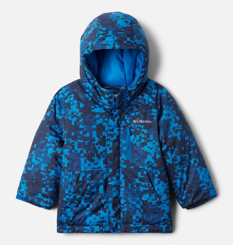 Thumbnail: Boys’ Toddler Lightning Lift Jacket, Color: Bright Indigo Weave Print, image 1