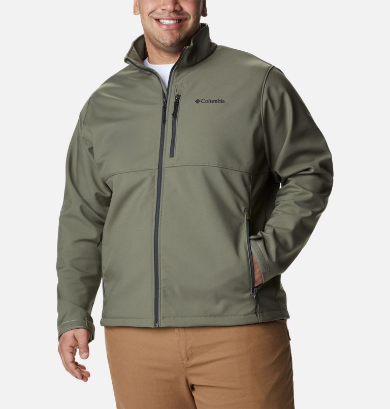 Thumbnail: Men’s Ascender Softshell Jacket - Big, Color: Stone Green, image 1
