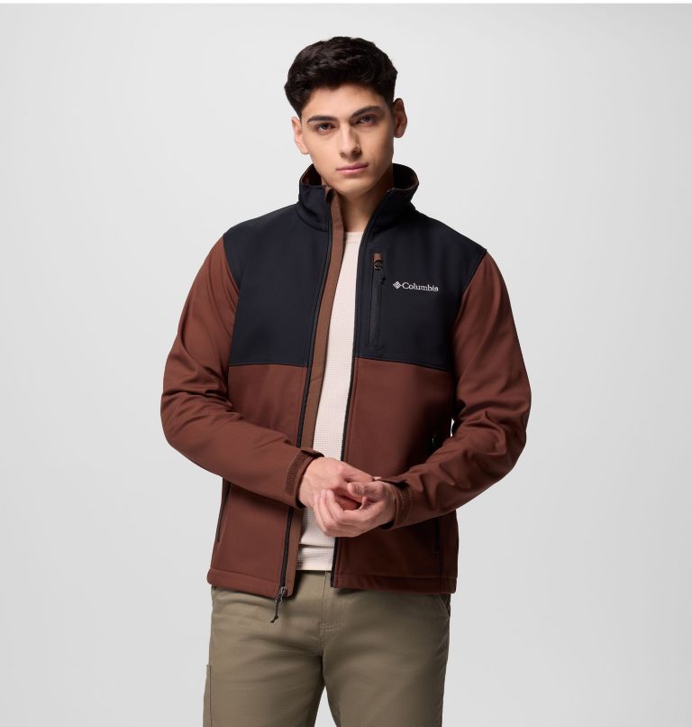 Men's Ascender Hiking Softshell Jacket, Color: Tobacco, Black, image 5