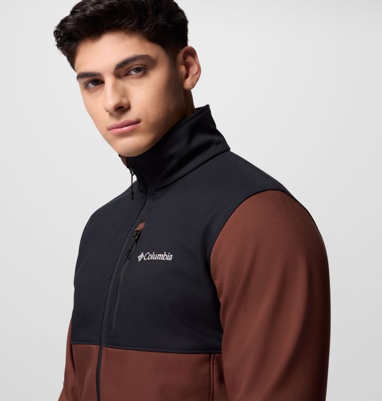Men's Ascender Hiking Softshell Jacket, Color: Tobacco, Black, image 6