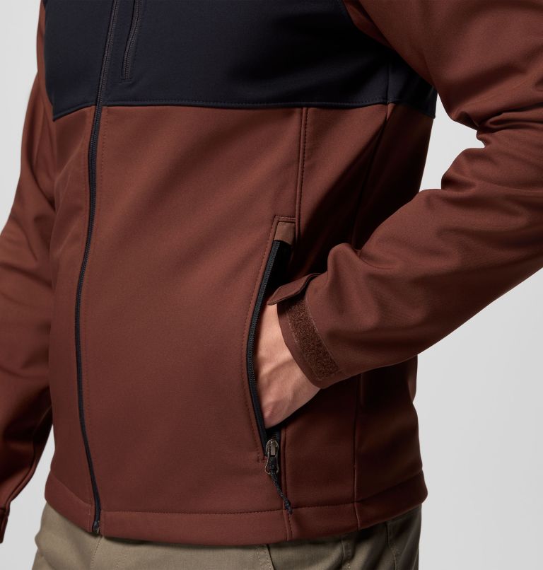 Men's Ascender Hiking Softshell Jacket, Color: Tobacco, Black, image 7