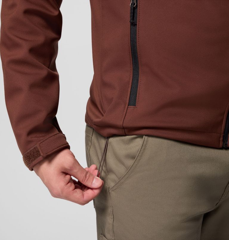 Men's Ascender Hiking Softshell Jacket, Color: Tobacco, Black, image 8