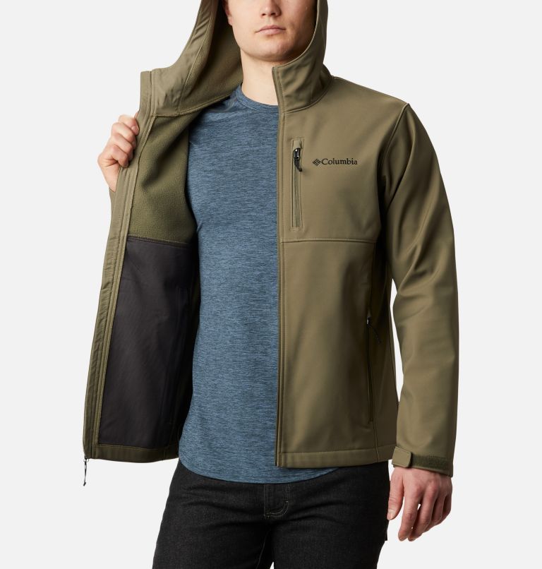 Thumbnail: Men’s Ascender Hooded Softshell Jacket, Color: Stone Green, image 5