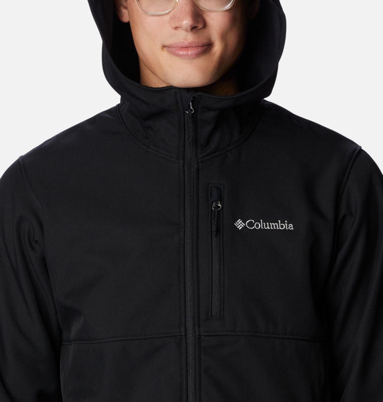 Thumbnail: Men's Ascender Hooded Softshell Jacket - Tall, Color: Black, image 4