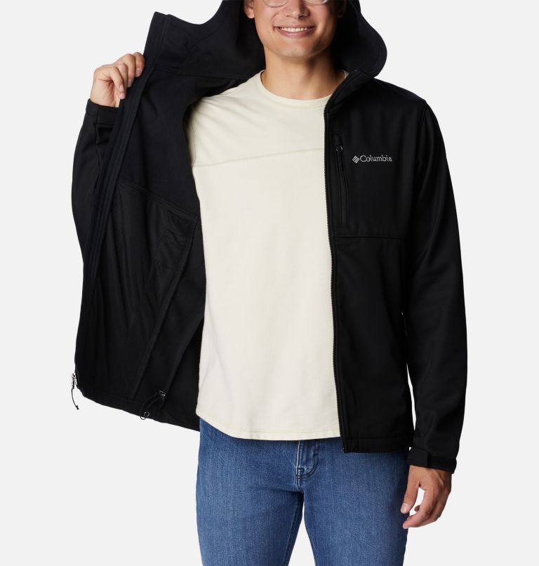 Thumbnail: Men's Ascender Hooded Softshell Jacket - Tall, Color: Black, image 5