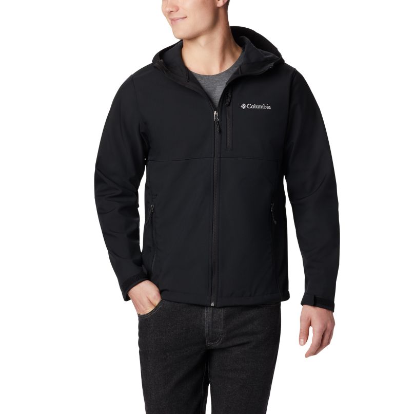 Thumbnail: Men's Ascender Hooded Softshell Jacket - Tall, Color: Black, image 1