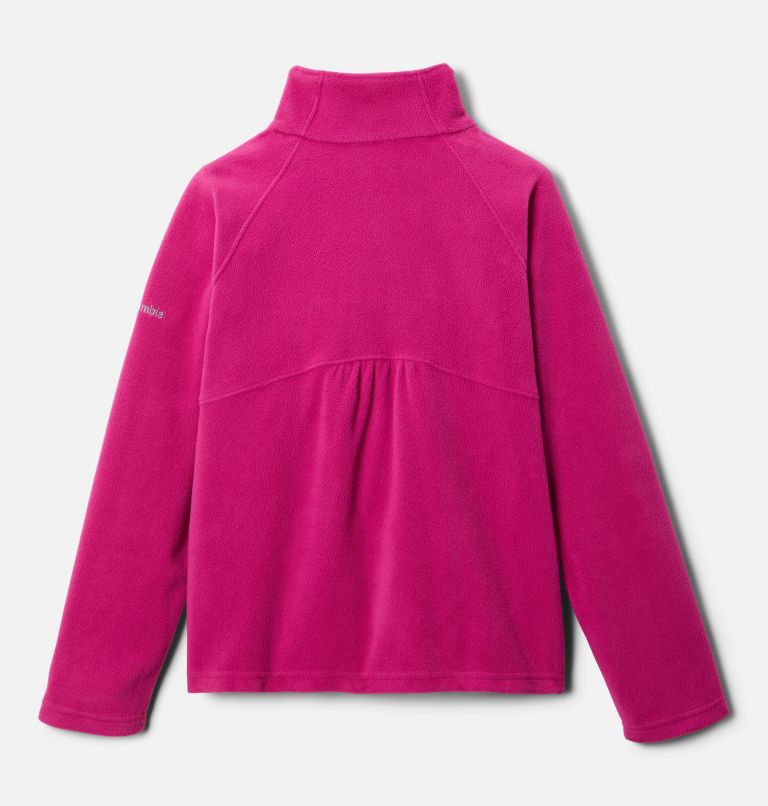 Girls' Glacial Fleece Quarter Zip Pullover, Color: Wild Fuchsia, image 2