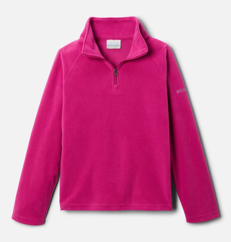 Girls' Glacial Fleece Quarter Zip Pullover, Color: Wild Fuchsia, image 1