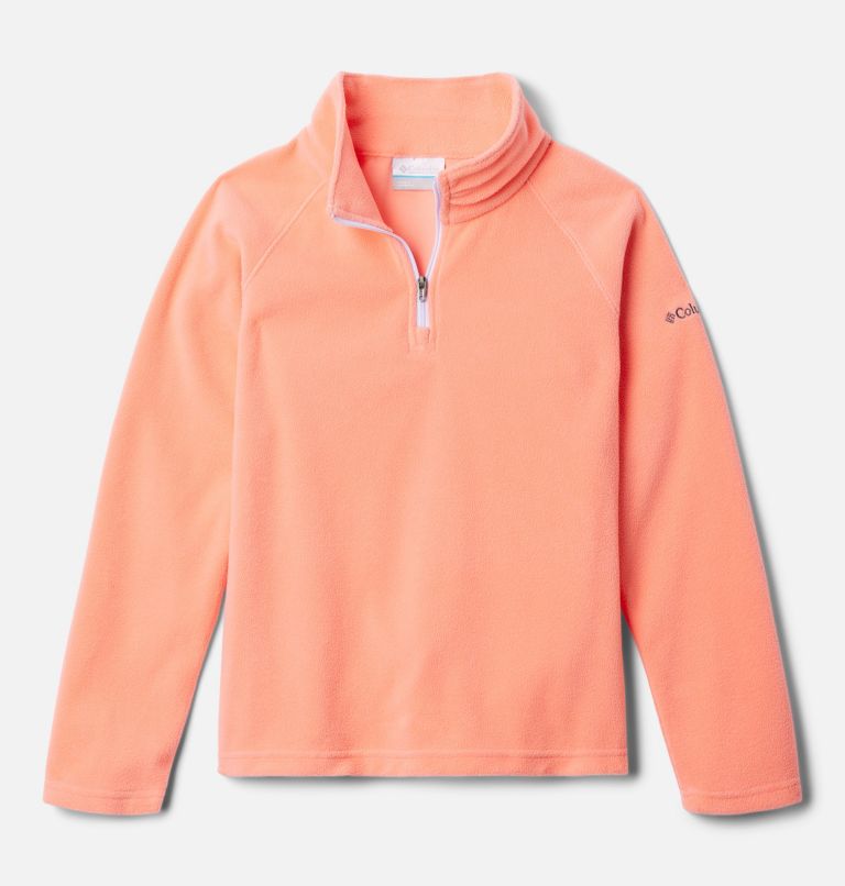 Girls' Glacial Fleece Quarter Zip Pullover, Color: Hot Coral, image 1