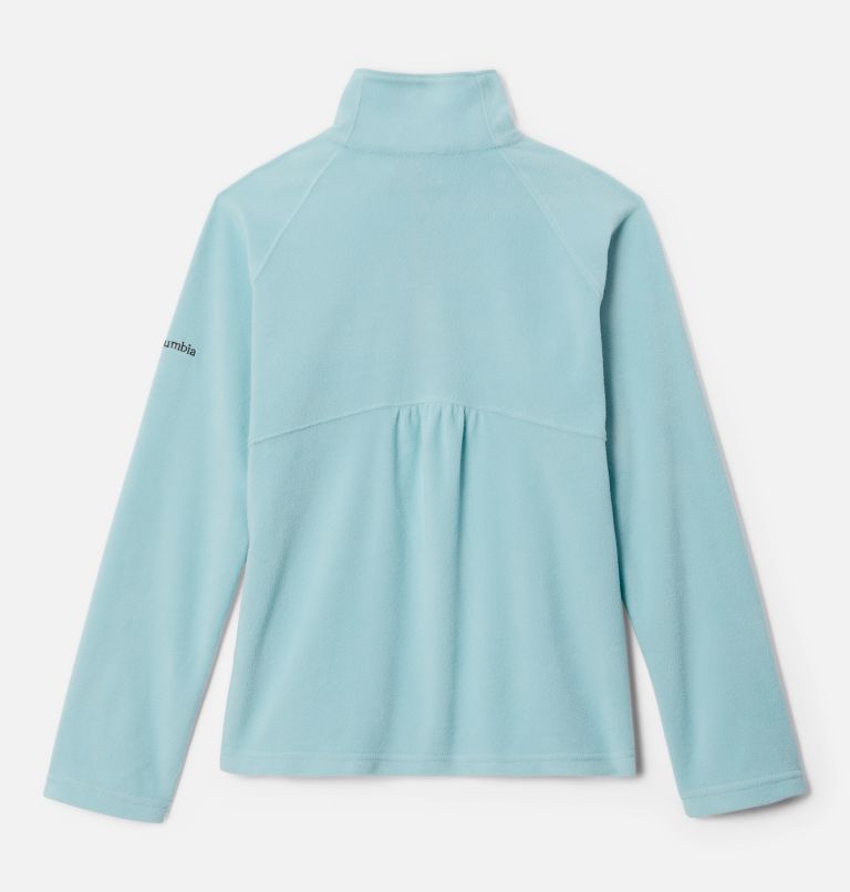 Girls’ Glacial Fleece Half Zip Jacket, Color: Aqua Haze, Sunset Peach, image 2
