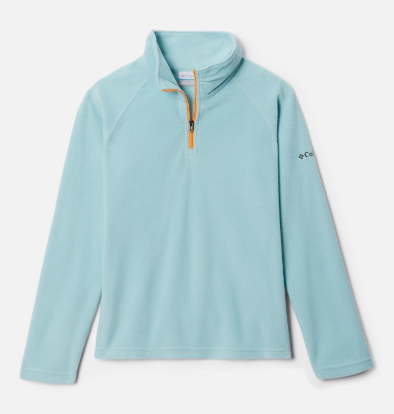 Girls’ Glacial Fleece Half Zip Jacket, Color: Aqua Haze, Sunset Peach, image 1