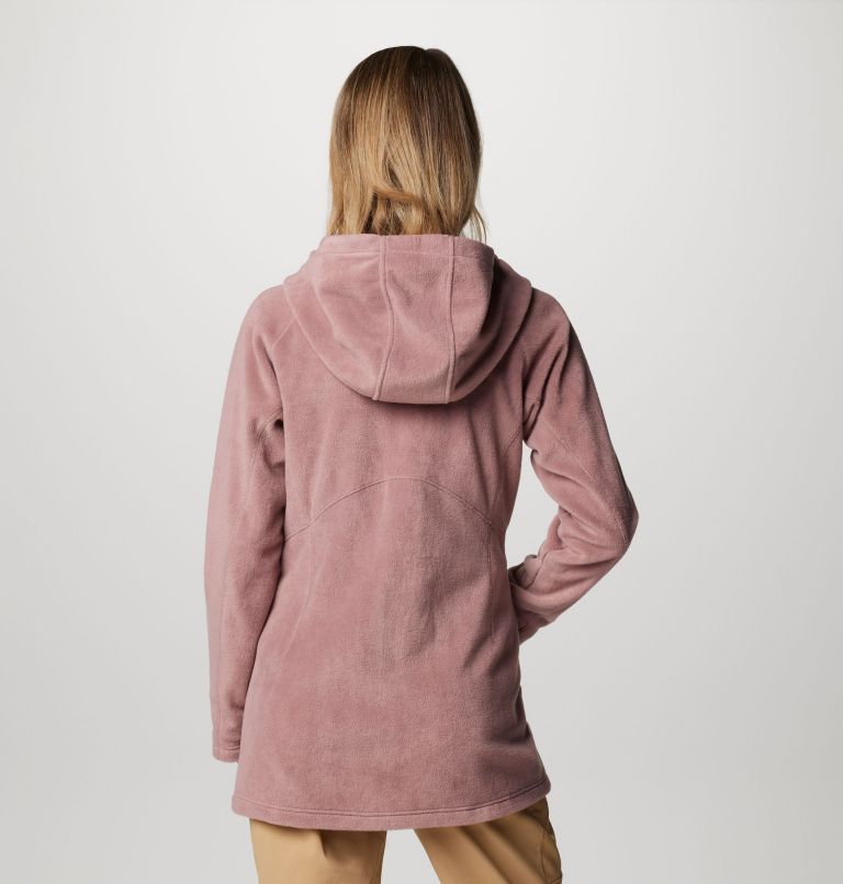 Soft Spoken Heather Mauve Long Hooded Cardigan Sweater