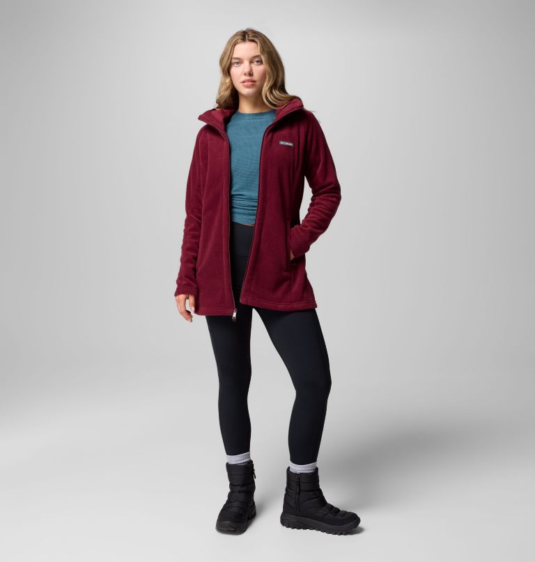 Women's Benton Springs II Long Fleece Hoodie, Color: Rich Wine, image 2