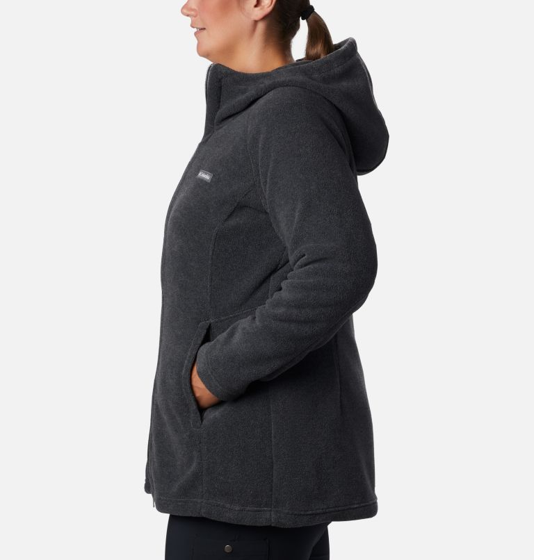 Thumbnail: Women’s Benton Springs II Long Fleece Hoodie - Plus Size, Color: Charcoal Heather, image 3