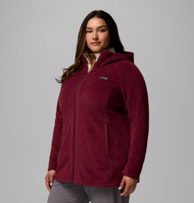 Women’s Benton Springs II Long Fleece Hoodie - Plus Size, Color: Rich Wine, image 12