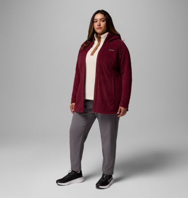 Women’s Benton Springs II Long Fleece Hoodie - Plus Size, Color: Rich Wine, image 10