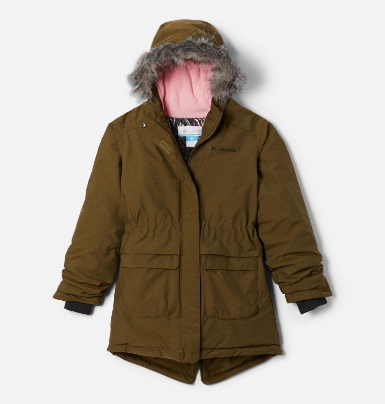 Thumbnail: Girls Nordic Strider Winter Parka, Color: New Olive Heather, image 1