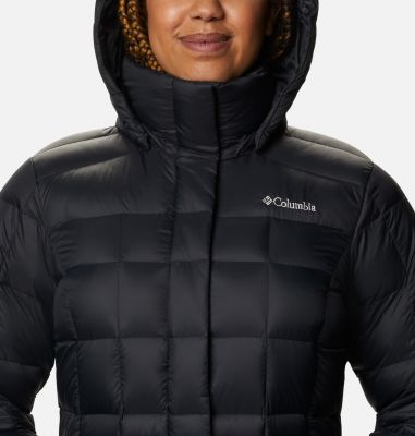 columbia hexbreaker long down jacket