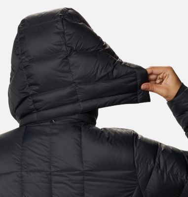 columbia hexbreaker long down jacket