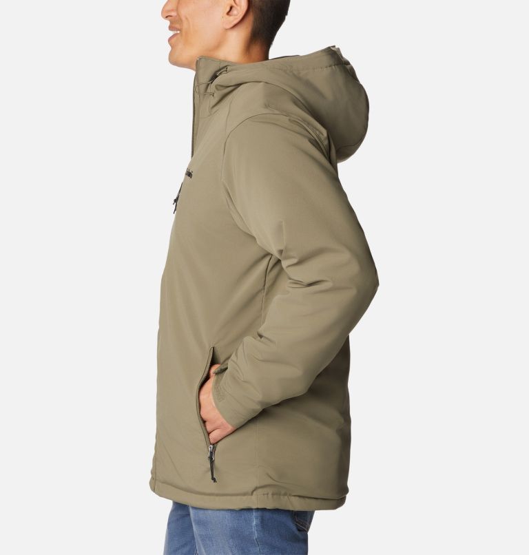 Thumbnail: Men's Gate Racer Softshell Hooded Jacket - Tall, Color: Stone Green, image 3