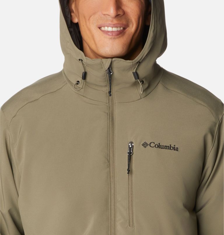 Men's Gate Racer Softshell Hooded Jacket - Tall, Color: Stone Green, image 4