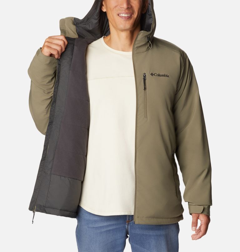 Men's Gate Racer Softshell Hooded Jacket - Tall, Color: Stone Green, image 5