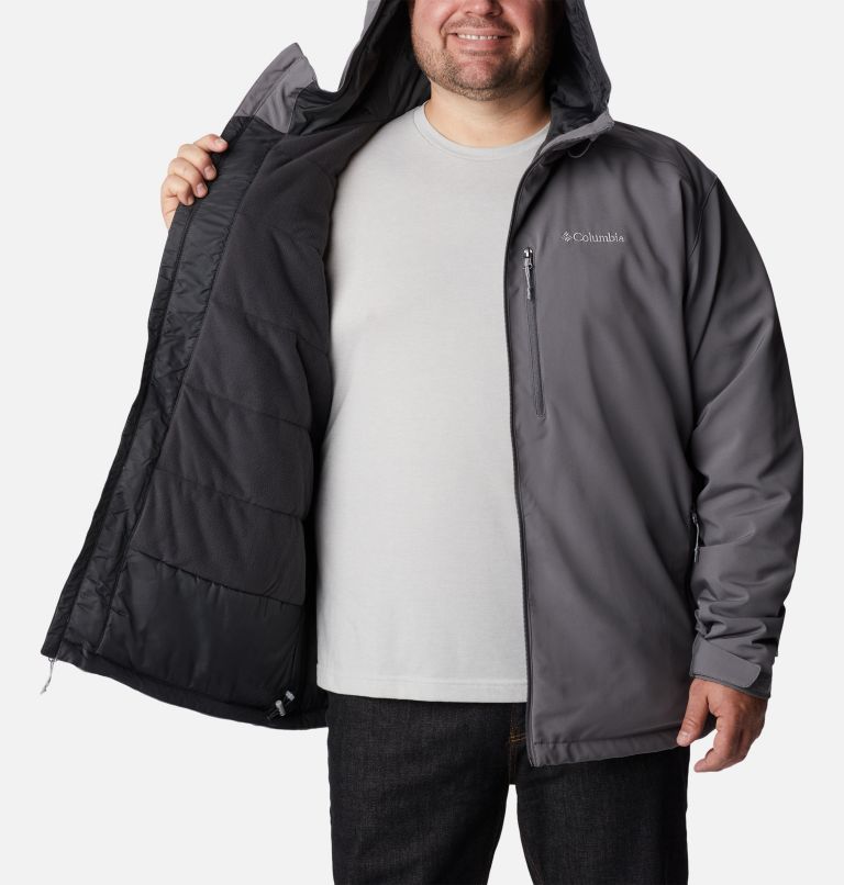 Thumbnail: Men's Gate Racer Softshell Hooded Jacket - Big, Color: City Grey, image 5