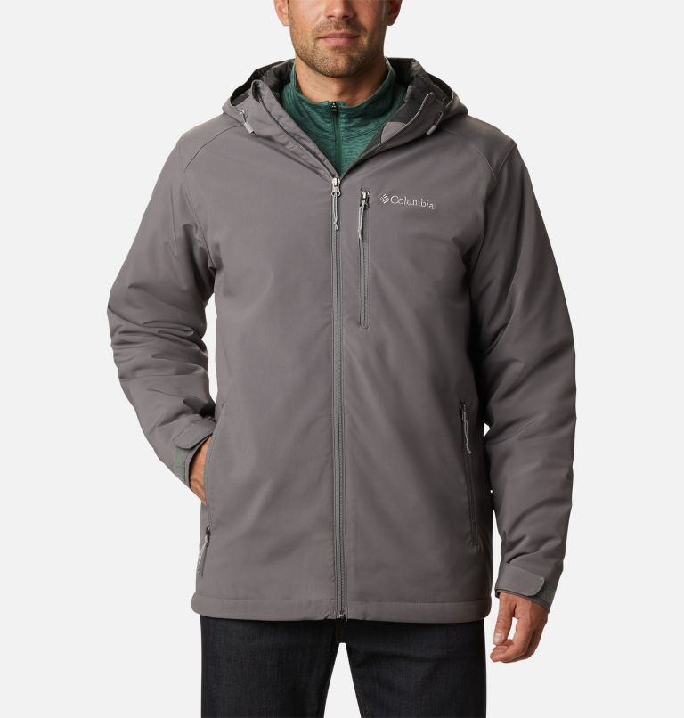 Thumbnail: Men's Gate Racer Softshell Hooded Jacket - Tall, Color: City Grey, image 1