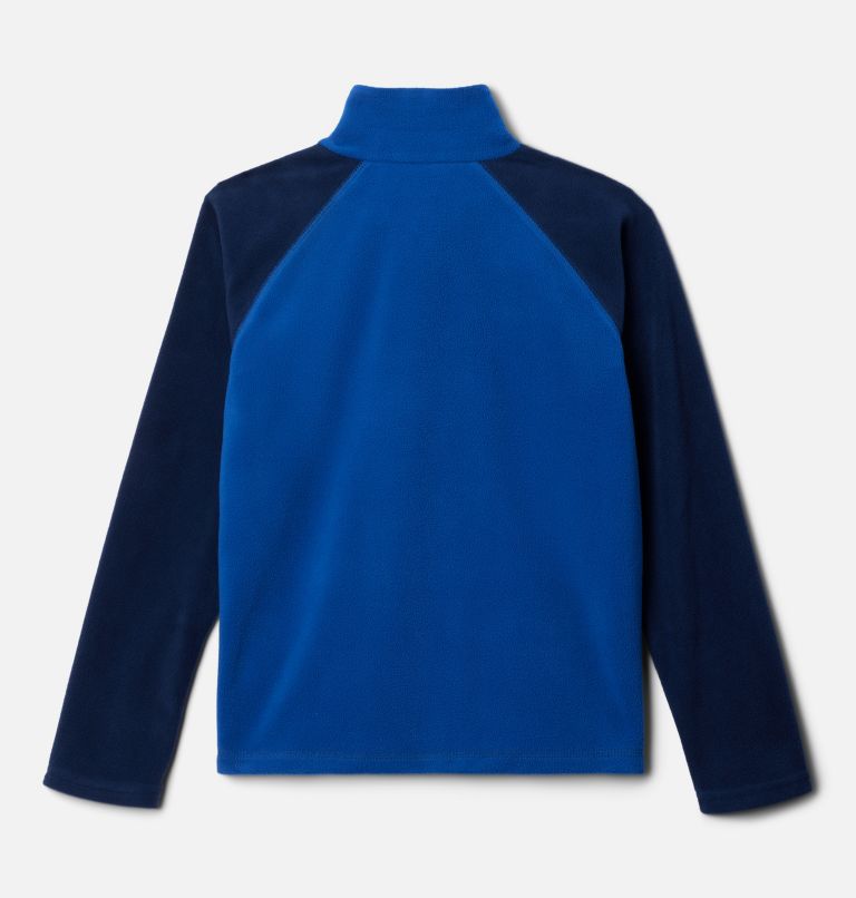 Boys' Glacial Fleece Quarter Zip Pullover, Color: Mountain Blue, Collegiate Navy, image 2