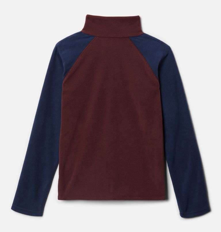 Thumbnail: Boys’ Glacial Fleece 1/4 Zip Pullover, Color: Elderberry, Collegiate Navy, image 2