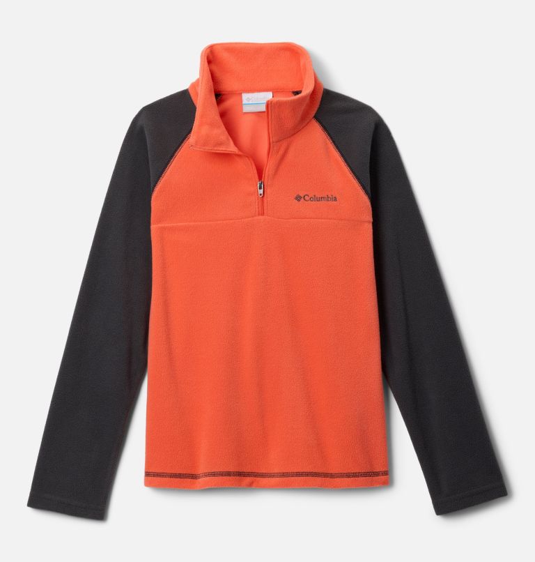 Boys' Glacial Fleece Quarter Zip Pullover, Color: Zing, Shark, image 1