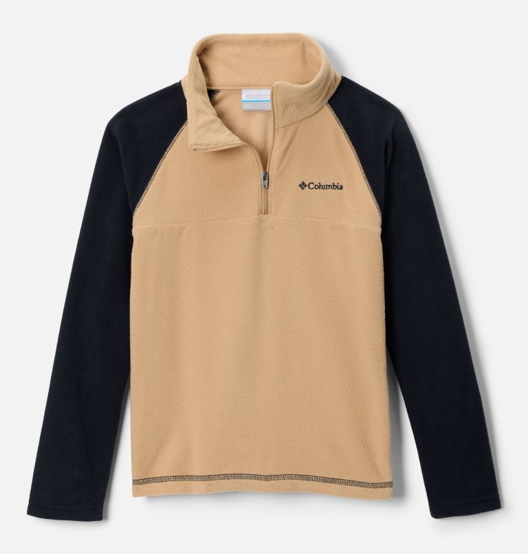 Boys’ Glacial Fleece Quarter Zip Pullover, Color: Canoe, Black, image 1