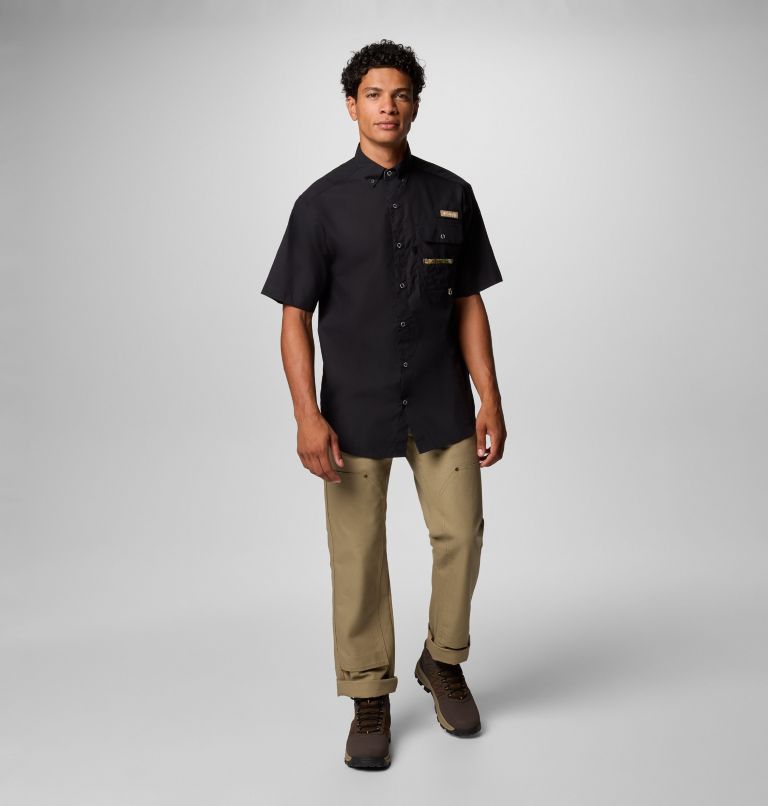 Men's PHG Sharptail Short Sleeve Shirt, Color: Black, Timberwoods Camo, image 3