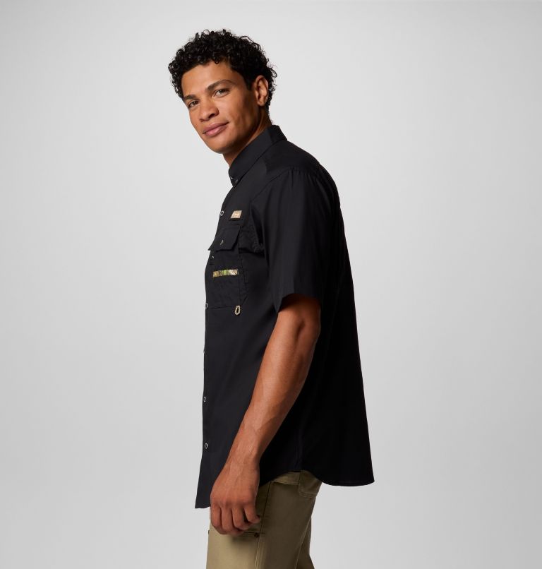 Men's PHG Sharptail Short Sleeve Shirt, Color: Black, Timberwoods Camo, image 4