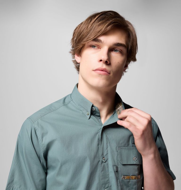 Men's PHG Sharptail Short Sleeve Shirt, Color: Pond, Timberwoods Camo, image 5