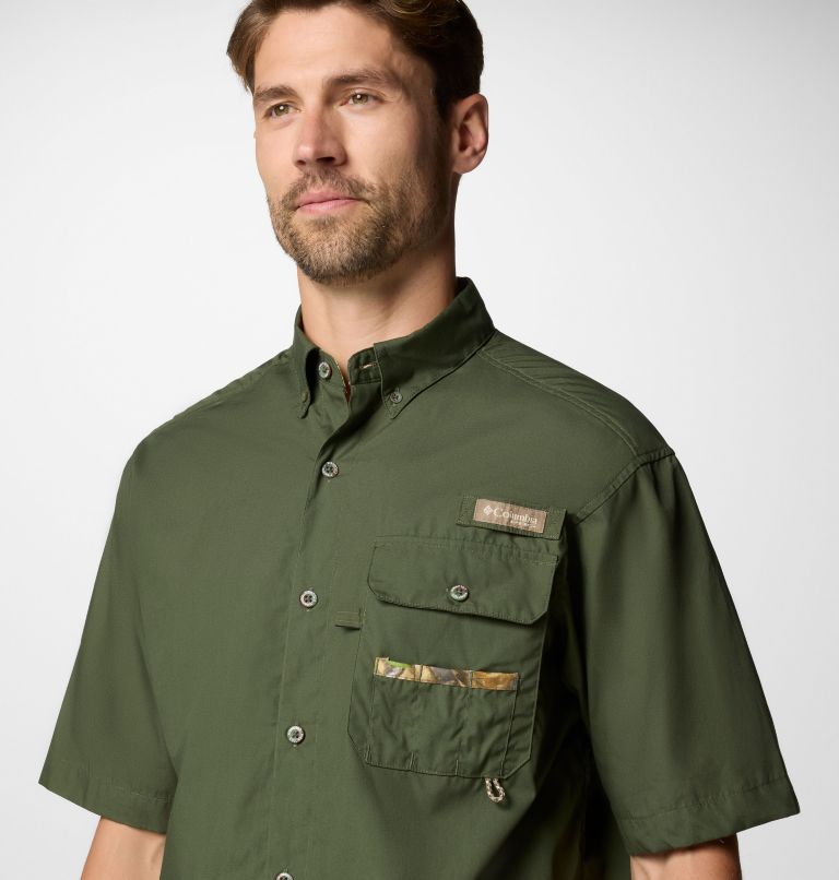 Men's PHG Sharptail Short Sleeve Shirt, Color: Surplus Green, Timberwoods Camo, image 5
