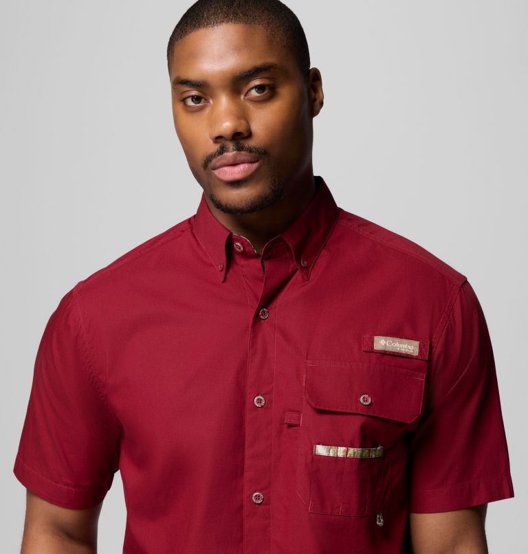 Men's PHG Sharptail Short Sleeve Shirt, Color: Red Jasper, Timberwoods Camo, image 5