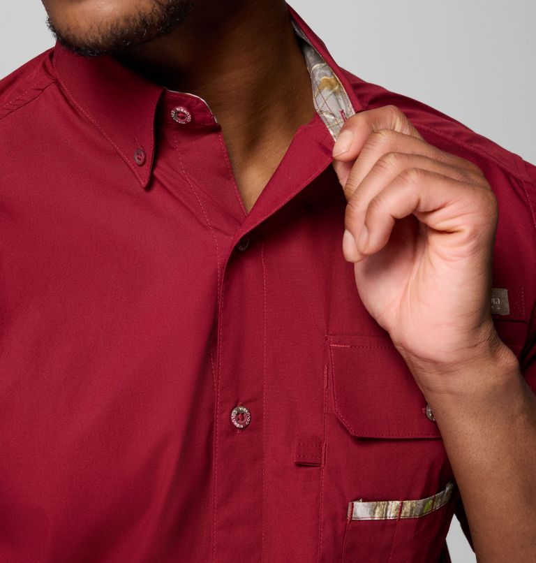 Men's PHG Sharptail Short Sleeve Shirt, Color: Red Jasper, Timberwoods Camo, image 6