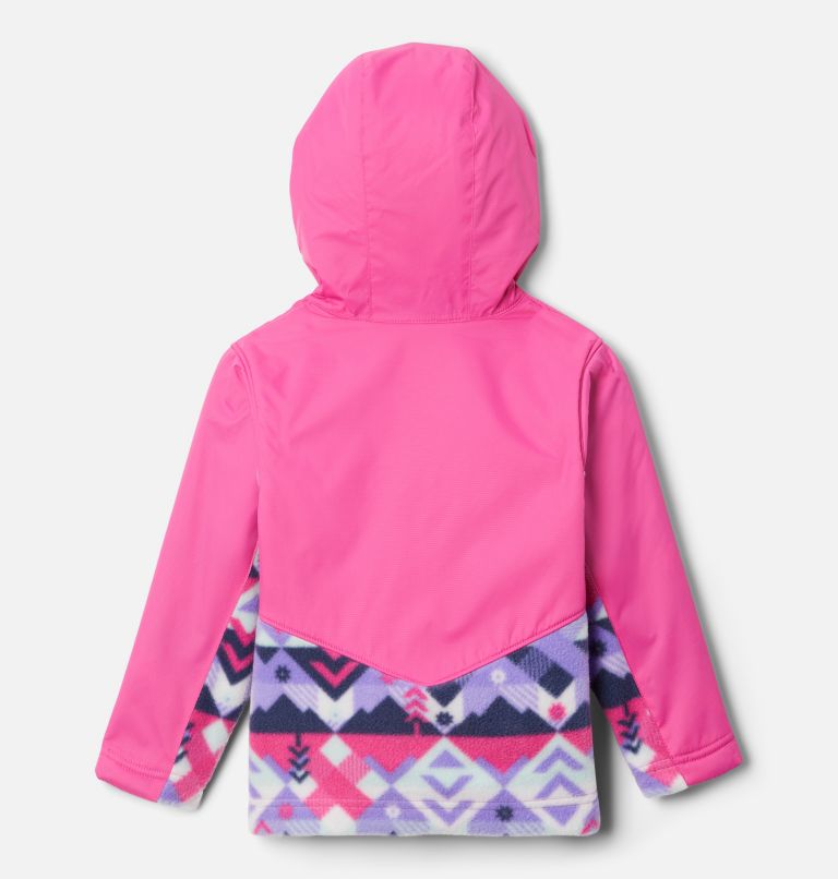 Thumbnail: Kids' Toddler Steens Mountain Overlay Hooded Jacket, Color: White Checkpoint, Pink Ice, image 2
