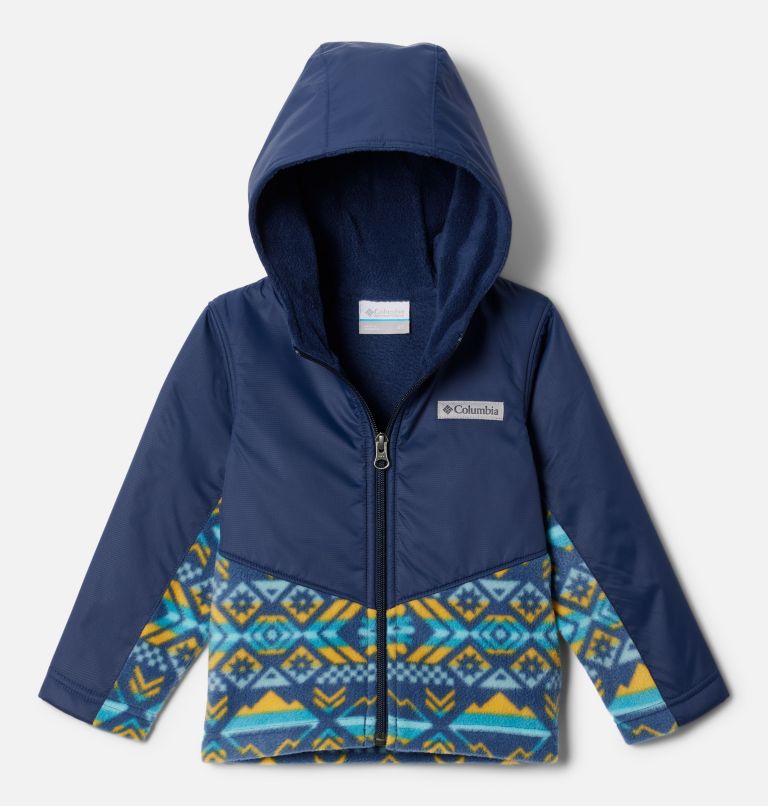 Thumbnail: Toddler Steens Mt Overlay Hoodie, Color: Dark Mountain Checkered Peaks, Coll Navy, image 1