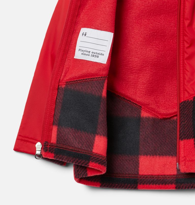 Thumbnail: Toddler Steens Mt Overlay Hoodie, Color: Mountain Red Check, Mountain Red, image 3