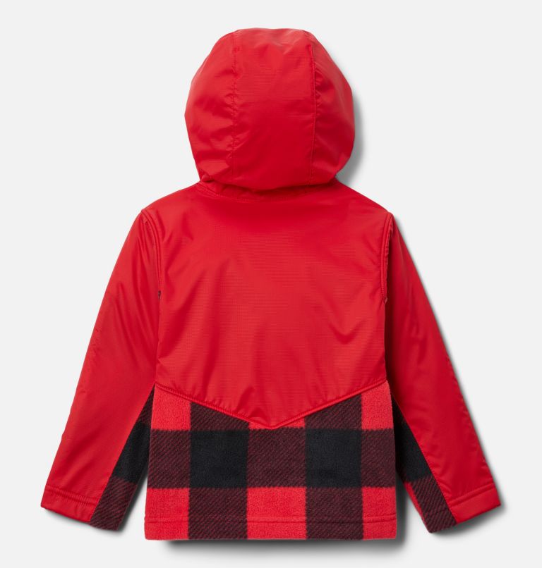 Thumbnail: Toddler Steens Mt Overlay Hoodie, Color: Mountain Red Check, Mountain Red, image 2
