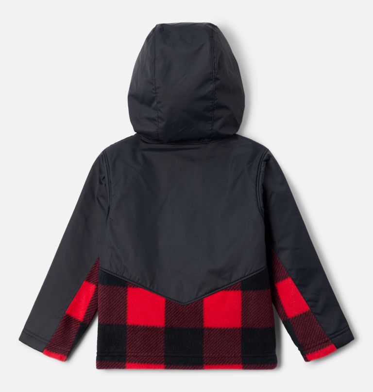 Toddler Steens Mt Overlay Hoodie, Color: Mountain Red Check, Black, image 2