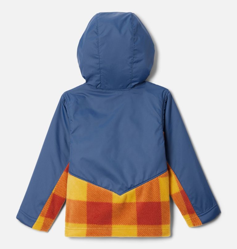 Thumbnail: Toddler Steens Mt Overlay Hoodie, Color: Raw Honey Check, Dark Mountain, image 2